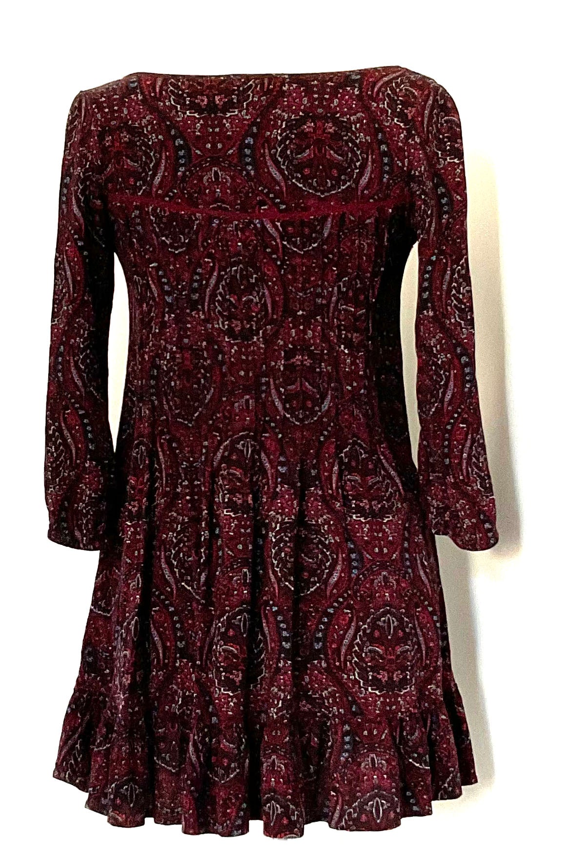 Bordeaux Paisley Shift Dress