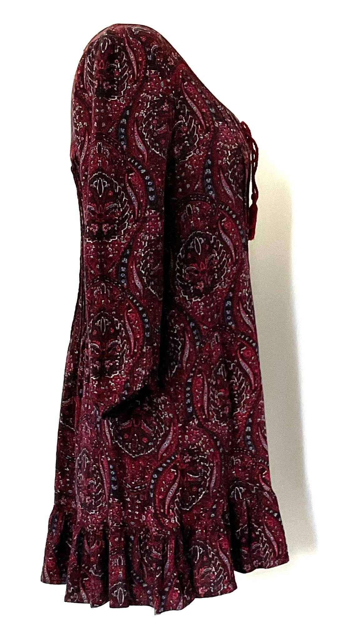 Bordeaux Paisley Shift Dress