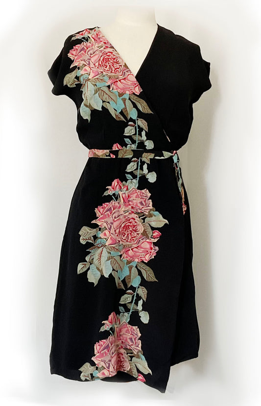 Silk Floral Wrap dress