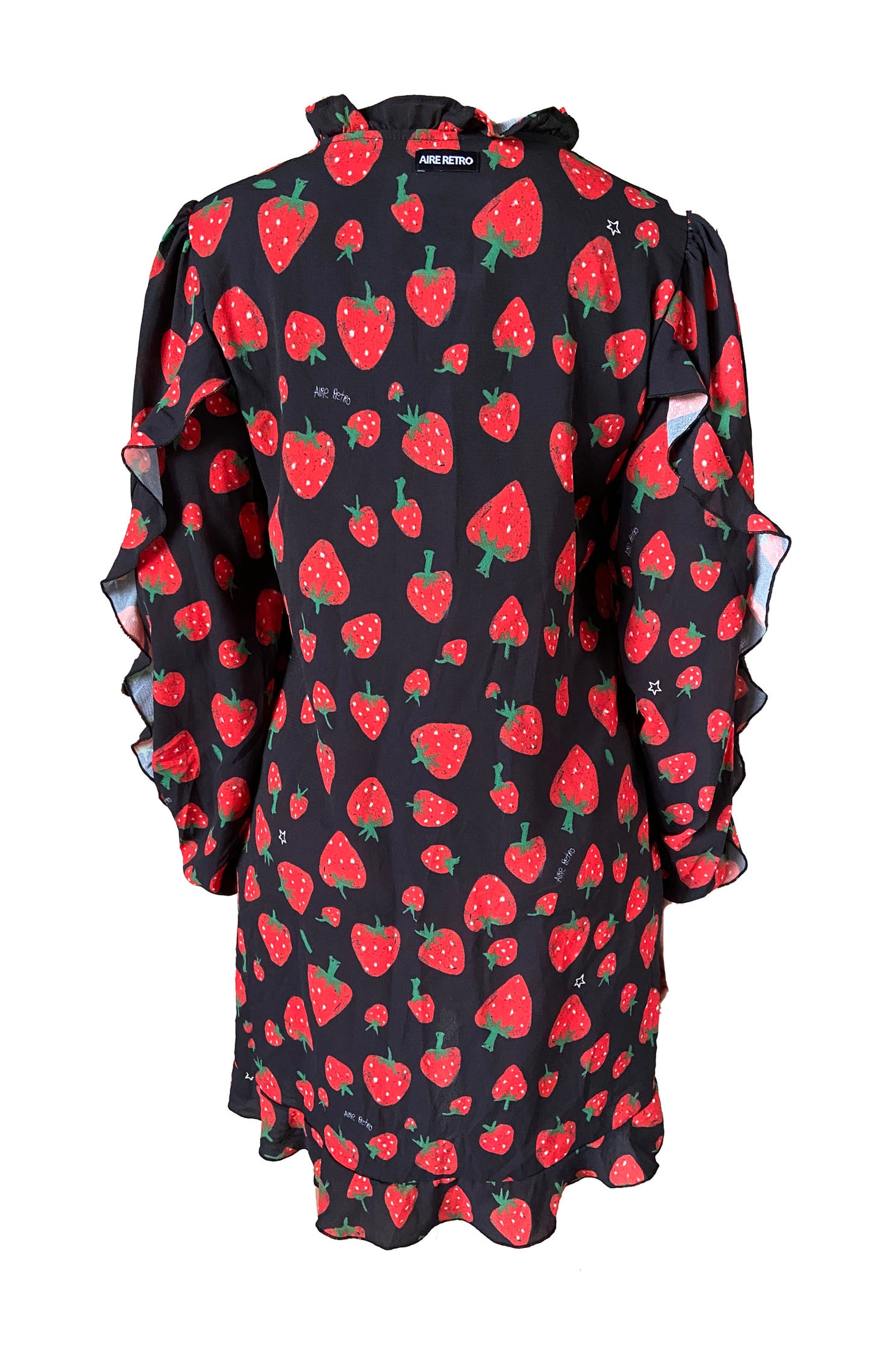 Ruffle Strawberry print mini dress
